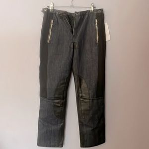 Rag & Bone mixed media jeans with leather accents